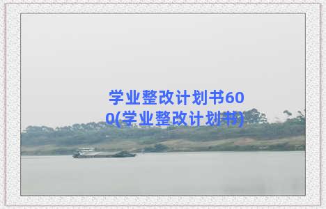 学业整改计划书600(学业整改计划书)