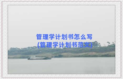 管理学计划书怎么写(管理学计划书范文)